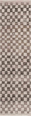 Hauteloom Benjy Hallway, Kitchen Runner Rug - Contemporary - Cream, Charcoal - 2'7" x 10'