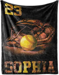 Custom Baseball Blanket for Baby Kids - Personalized Name and Number - Soft Warm and Fluffy Flannel Fabric Gift for Sports Lovers 50x60inch