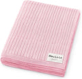 Organic Ribbed Swaddle Blanket for Boys & Girls - 100% Luxury Organic Soft Cotton Knit Warm Cozy Cuddle Stroller Blanket for Newborns, Infants, & Toddlers (Bubblegum)