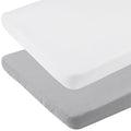 Onacosht Muslin Bassinet Sheets 35" X 20" Compatiable with AMKE 3 in 1 Bassinets, MiClassic, Uiuwoo, Foalom, YADAQE, Milliard and TCBunny Bassinet, 100% Cotton Soft Breathable 2 Pack, White and Grey
