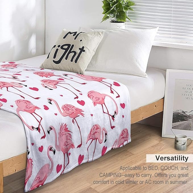 Flamingo Blanket Gifts for Girls Women Lovers - Pink Throw for Kids Adults - Soft Warm Cozy Fleece for Couch Sofa Bed 40"x50"