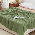 Love's cabin 6 Layer 100% Cotton Muslin Blanket, 90"x90" Muslin Blanket Queen for Couch Bed, Lightweight and Breathable Cotton Gauze for Adult, Sage Green