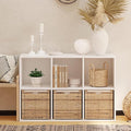 Wooden 6 Cube Storage Organizer with Closed Back Panel, White Cube Shelf Heavy Duty Cubby Storage Organizer with Compartments for Living, Display Shelf