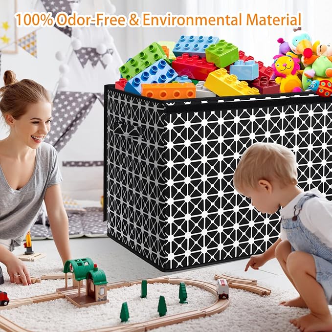 HOMEMARVEL Large Kids Toy Box with Flip-top Lid, Foldable Toy Chest Storage Bin for Playroom, Bedroom, Nursery, Closet, 40.6 x14.2 x16.5inch