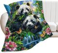 Panda Blanket Funny Pandas Gifts for Girls Boys Woman Kids Cute Panda Lover Bear Throw Blankets Soft Warm Fleece Flannel Plush Blankets for Bed Sofa Couch 50"x60"