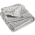 NTBAY 3 Layer Oversized Muslin Cotton Toddler Blanket, Jacquard Reversible Nursery Bed Blanket, Super Soft and Thermal for All Seasons, Baby Gift, 45"x60", Dark Grey Bear