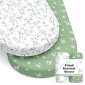 Baby Bassinet Sheets Girl (Butterfly Garden) 2-Pack - Fitted Bedside Bassinet Sheets - Buttery Soft Cotton Blend for Standard Mattress Pad - Compatible with Halo BassiNest