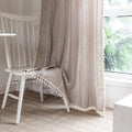 Deeprove Boho Curtain 72 Inches Long for Bedroom Living Room, Cotton Linen Weighted Taupe Stripes Embroidery, Semi Blackout Bohemian Window Treatment Priacy Drape Tassels 1 Panel W52 x L72, Natural