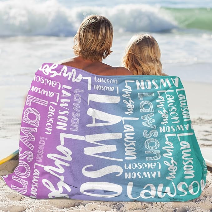 Dr.TOUGH Personalized Blankets with Name Customized Baby Blankets for Girls Boys Adults Monogrammed Blankets and Throws Christmas Birthday Mothers Valentines Day Gift (Z-Colorful 08, 60''×80'')