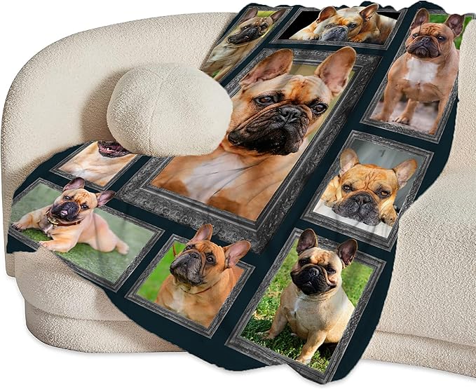 French Bulldog Gifts & Decor: Cute Dog Throw Blanket - Soft, Warm, Cozy Fleece for Couch, Sofa, Bed - 60"x50"