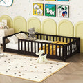 Bellemave Twin Size Kids Montessori Floor Bed,Twin Floor Bed Frame with Slats,Solid Wood Twin Bed Frame for Girls Boys,White