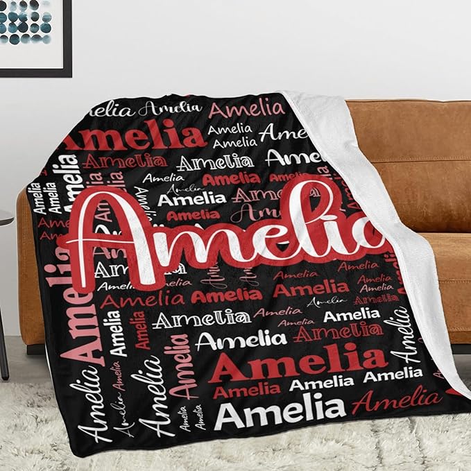 Dr.TOUGH Personalized Blanket for Adult Kids with Name Customized Blankets Personalized Throw Blanket for Christmas Birthday Gifts