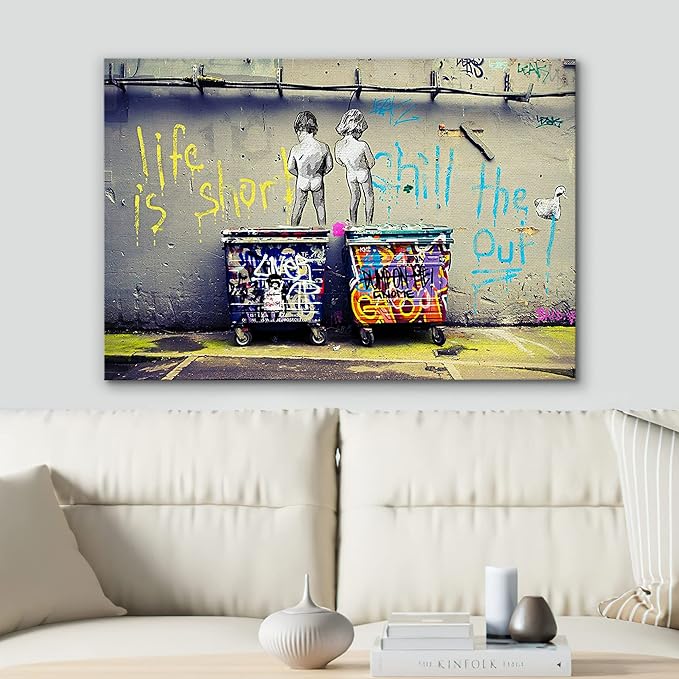 SIGNWIN Canvas Wall Art Banksy Canvas Prints Home Artwork Decoration for Living Room,Bedroom - 12x18 inches