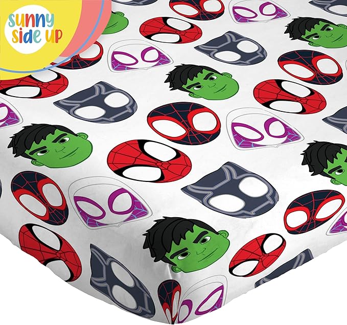 Sunny Side Up Spidey & His Amazing Friends Twin Sheet Set - 3 Piece Kids Bedding Set Includes Pillow Cover - Super Soft Superhero Microfiber Sheets Features Miles Morales & Ghost Spider