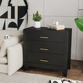 3 Drawers Tall Black Dresser for Bedroom, 35.43" Metal Dressers & Chests of Drawers Curved Corner Design, Storage Organizer Drawer Chest with Large Capacity for Living Room, Entryway, Hallway