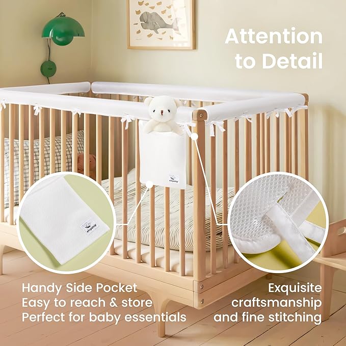 CHIPCHIP 4-Pack White Mesh Fabric, 2 Long Panels 51"x7" + 2 Short Panels 27.5"x7"