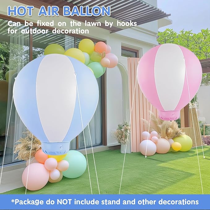 3FT Hot Air Balloon Decorations, Hot Air Balloon with Air Pump for Girls Boys Baby, Birthday Wedding Exhibitions, Blue