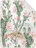 Cactus Baby Blanket for Girls Boys Soft Warm Reversible Infant, Newborn, Toddler Receiving Blanket Unisex Travel Throw Blanket for Crib Stroller Nursery, 30"x40"