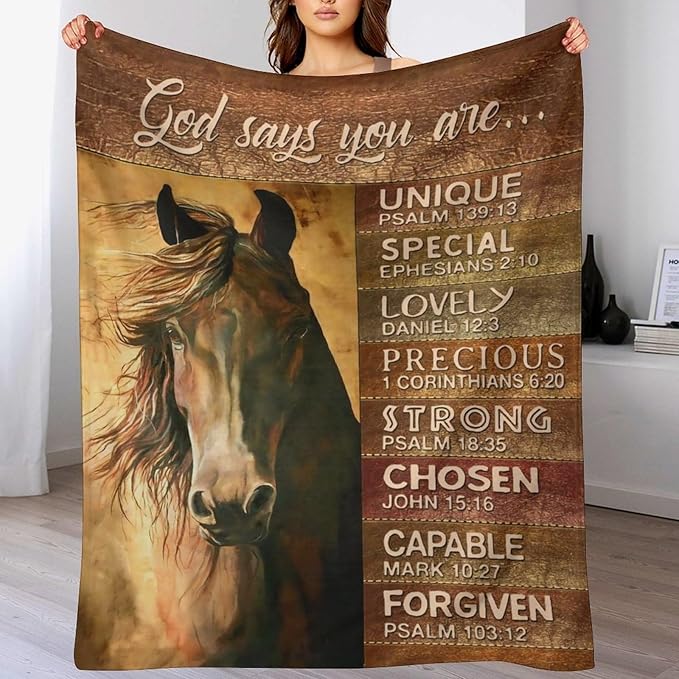 Horse Blanket Horse Gifts for Girls Women Men Horse Throw Blanket for Kids Adults Soft Warm Cozy Fleece Blanket for Couch Sofa Bed 60"x80"
