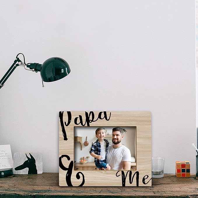 FONDCANYON Papa and Me Picture Photo Frame, Father Photo Frame, Grandpa Picture Frame, Papa Frame, Best Gifts for Father from daughter son, Papa Gifts for Father’s Day (5x7 Inch Photo)