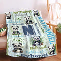 Personalized Custom Panda Blanket Gifts for Kids Boys Girls with Name - Customized Panda Super Soft Lightweight Flannel Sheets Decor for Crib Nap Couch - 60"x80" for Adult