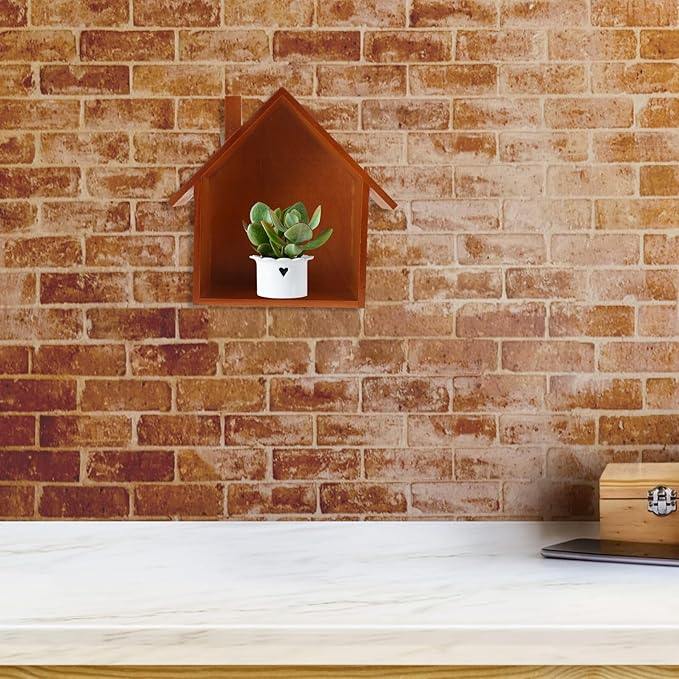 Creative Bedroom Wall-Mounted Storage Shelf House-Shaped Hanging Rack Decorative Wooden Shelf for Household Items and Small Item Organization