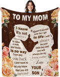 Gifts for Mom from Son, I Love You Mom Blanket, Mother Gifts for Christmas Thanksgiving, Soft Flannel Blanket for Mother for Birthday Mothers Day 50" x 60"
