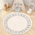 Children's Room Round Rug,7ft,Children's ABC Letter Educational Learning Round Rug, Non-Slip Washable Children's Room Play Rug, Suitable for Bedroom, Playroom, Boys and Girls Room Decoration