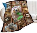 jerkboo Sloth Blanket Throws Sloth Gifts Sloth Throw Blanket for Women Men Kids Adults Soft Warm Cozy Fleece Blanket for Couch Sofa Bed 50""x40""