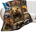 jerkboo Bear Blanket Throws Bear Gifts Bear Throw Blanket for Girls Women Kids Adults Soft Warm Cozy Fleece Blanket for Couch Sofa Bed 80""x60""