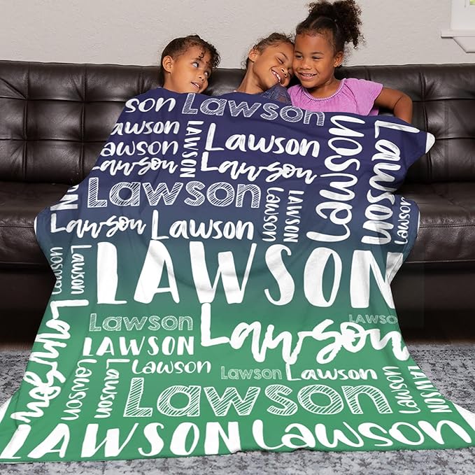 Dr.TOUGH Personalized Blankets with Name Customized Baby Blankets for Girls Boys Adults Monogrammed Blankets and Throws Christmas Birthday Mothers Valentines Day Gift (Z-Colorful 02, 50''×60'')