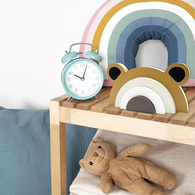 Wooden Bear Rainbow Decoration Wooden Bear Rainbow Decor Kids Room Decor Woodland Nursery Decor for Baby Bear Nursery Decor for Bedroom Nursery Room Shelf…