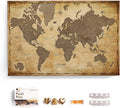 Canvas World Map with Cork Pin Board - English Lettering - Decorative Wall Decoration for All Rooms - Canvas Pictures with World Map Motif (120x80 cm, Pattern 1)