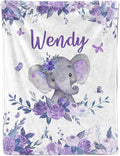 Ship Next Day, Custom Baby Boy Girls Blanket with Name, Personalized Receiving Blankets for Boys Girls, Newborn Swaddle Blankets, Customized Elephant Blanket for Baby Shower Birthday