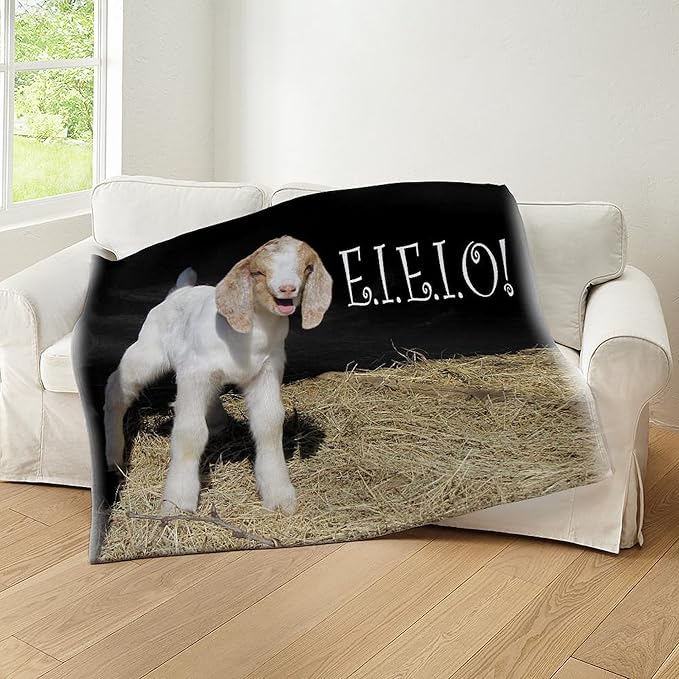 CafePress Baby Goat E.I.E.I.O Throw Blanket Super Soft Fleece Plush Throw Blanket, 60"x50"