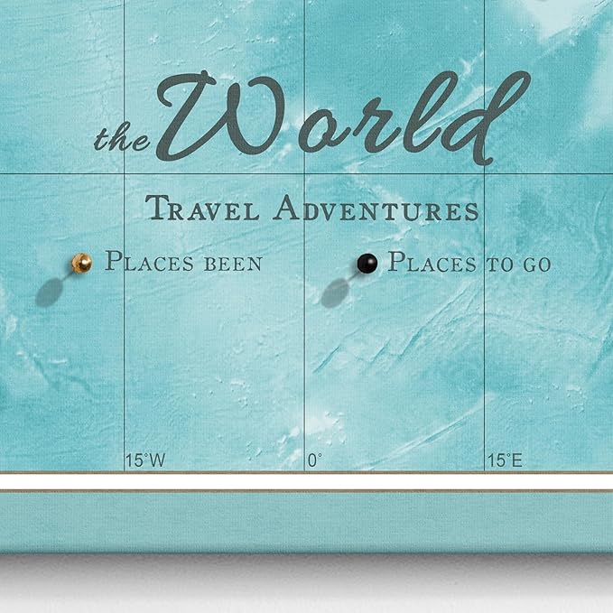 Canvas World Map with Cork Pin Board - English Lettering - Decorative Wall Decoration for All Rooms - Canvas Pictures with World Map Motif (150x100 cm, Pattern 10)
