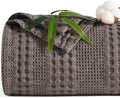 PHF Cooling Waffle Blanket King Size, Lightweight 60% Rayon Derived from Bamboo & 40% Cotton Breathable Blanket for Hot Sleepers, Soft and Luxury for Bed Couch and Sofa, 104"x90", Dark Grey