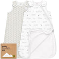 2-Pack Organic Baby Sleep Sacks, 100% Cotton - Soft & Breathable 0.5TOG Baby Wearable Blanket, Toddler Sleeping Sack 0-6 months,Easy to Wear Transitional Swaddles for Newborns,Infants (Bumble Bear, S)