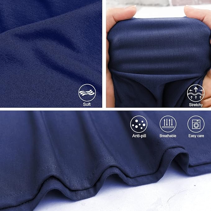Newborn Swaddle Blanket with Hat Set Baby Swaddle Set Hospital Receiving Blankets for Girls Boys(Navy,35"*35")