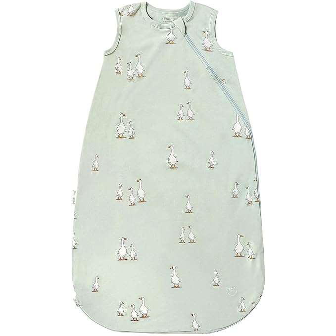 Ecolino Organic Cotton Baby Sleep Sack - 2-Way Zipper Baby Wearable Blanket - Newborn Sleeping Bag Sack - 0-6 Months - Goose