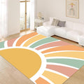 Machine Washable Rainbow Rugs Bedroom Fluffy Plush Soft Area Rugs Rainbow Sunshine Sun Print Living Room Non-Slip Indoor Flooring Kids Girls Boys Home Decor Aesthetics 3x4ft