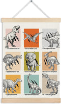MVLJG Dinosaur T-Rex Nursery Wall Art Poster, Dinosaur Lover Teenage Boy Gifts, Vintage Dino Educational Canvas Prints Hanging Wall Decor for Toddler Kids Bedroom Playroom Classroom, 12x16 Inches