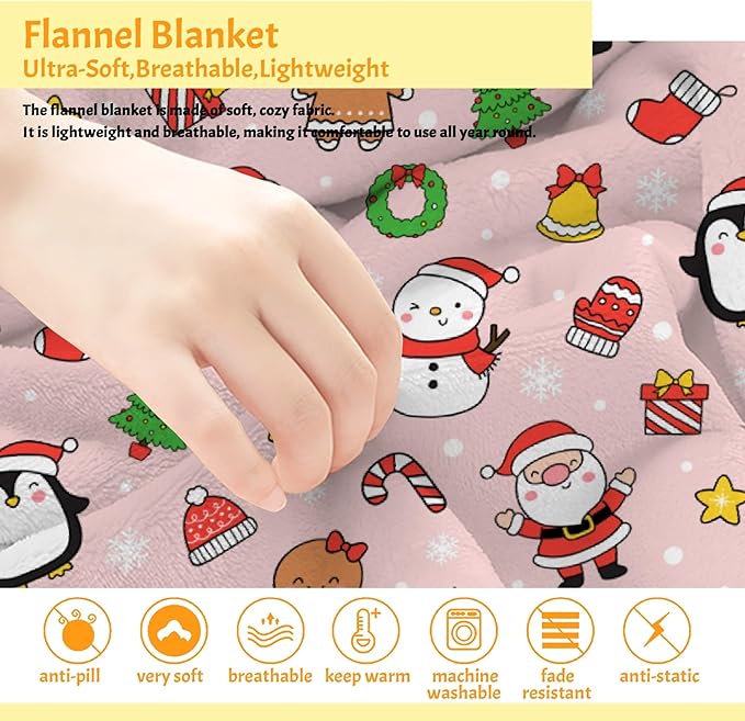 Christmas Blanket - Decor for Couch, Sofa, Bed, Living Rooms - Blanket Gifts for Girls, Boys, Toddlers/Crib Size, 30"x40"