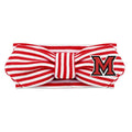 Creative Knitwear Miami Ohio RedHawks Infant Girls Red/White Striped Hair Knot Headband Embroidered Logo - Size Newborn - 4T