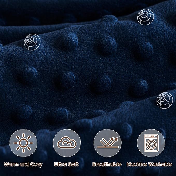 david's kids Micro Fleece Minky Baby Blanket for Boys with Double Layer and Soothing Raised Dots, Breathable and Soft Lightweight Receiving Blanket for Newborns, 40x50 Inches, Dinosaur
