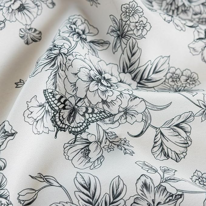ENJOYBRIDAL Floral 63 Inch Curtains 2 Panel Set Boho Vintage Drapes for Bedroom Semi Sheer Living Room Short Window Curtain Panels Farmhouse Flower Print Rod Pocket Cute Window Treatments