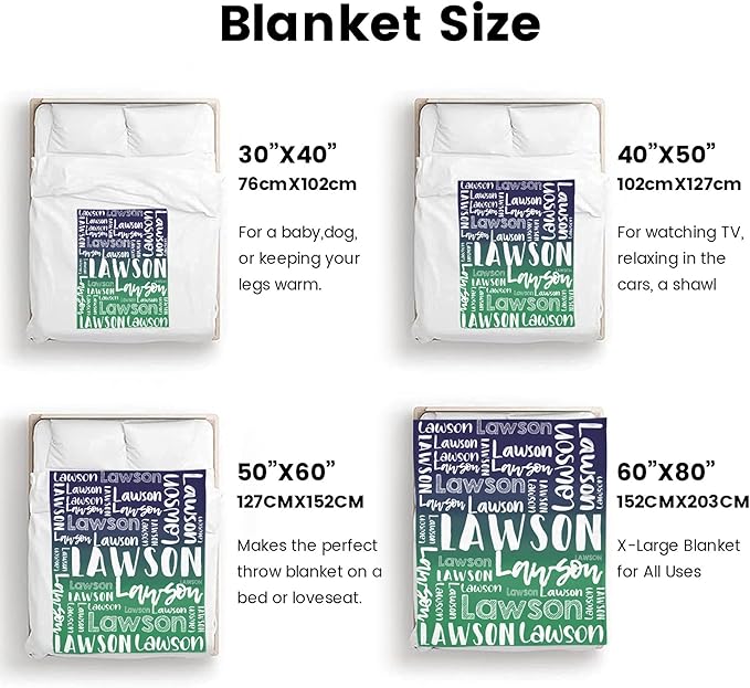 Dr.TOUGH Personalized Blankets with Name Customized Baby Blankets for Girls Boys Adults Monogrammed Blankets and Throws Christmas Birthday Mothers Valentines Day Gift (Z-Colorful 02, 60''×80'')