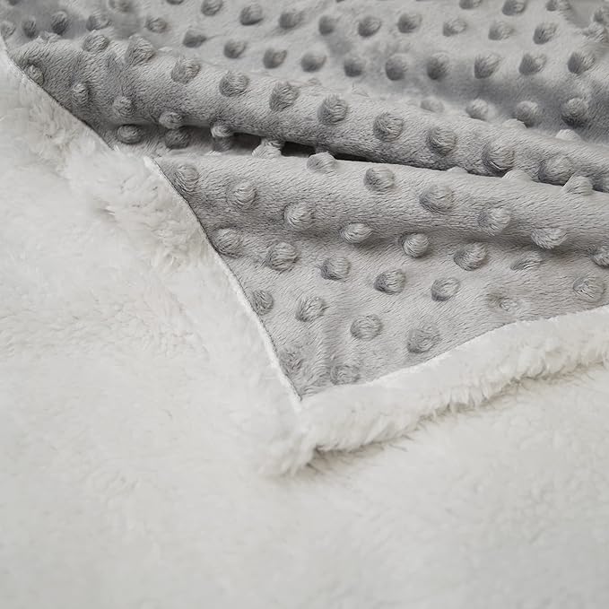 American Baby Company Heavenly Soft Chenille Sherpa Toddler Blanket, Warm and Cozy, Gray, 36" x 48" for Boys and Girls, Versatile for Nap Time, Preschool and Travel