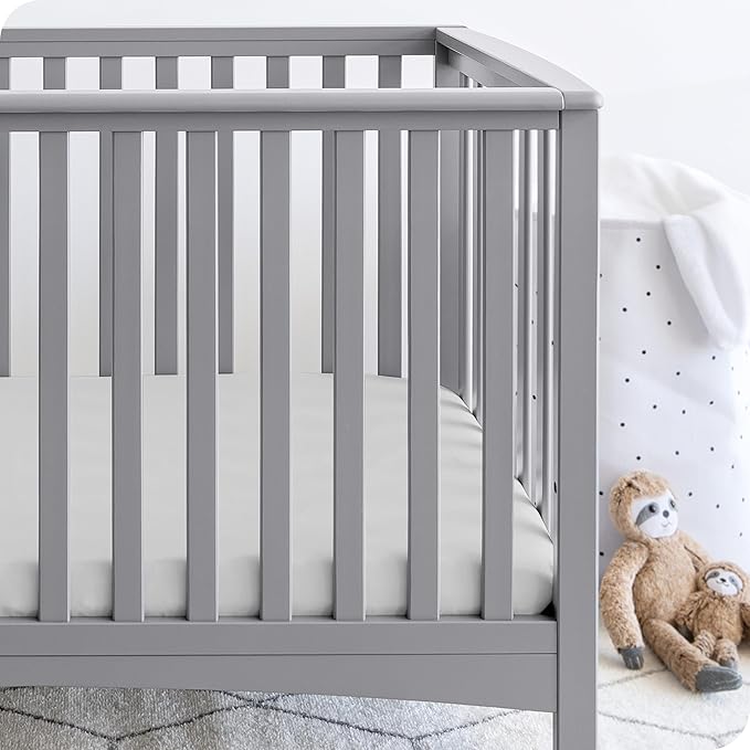 Bare Home 3-Pack Fitted Crib Sheet - Premium 1800 Ultra-Soft Microfiber - Breathable - Baby Sheet - for Boys & Girls - Fits Standard Crib and Toddler Mattresses (Cloud Grey)