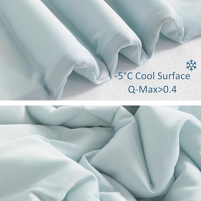 NTBAY Cooling Throw Blanket, 50x60 Inches - Japanese Double-Sided Cool Fabric with Q-Max 0.43, Soft Summer Couch Blanket for Adults, Kids and Pets, Aqua
